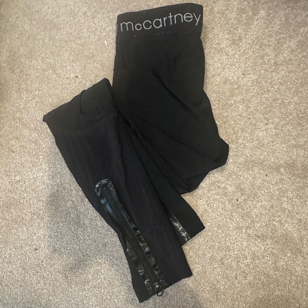 stella mccartney adidas Black Leggings with Side Zipper